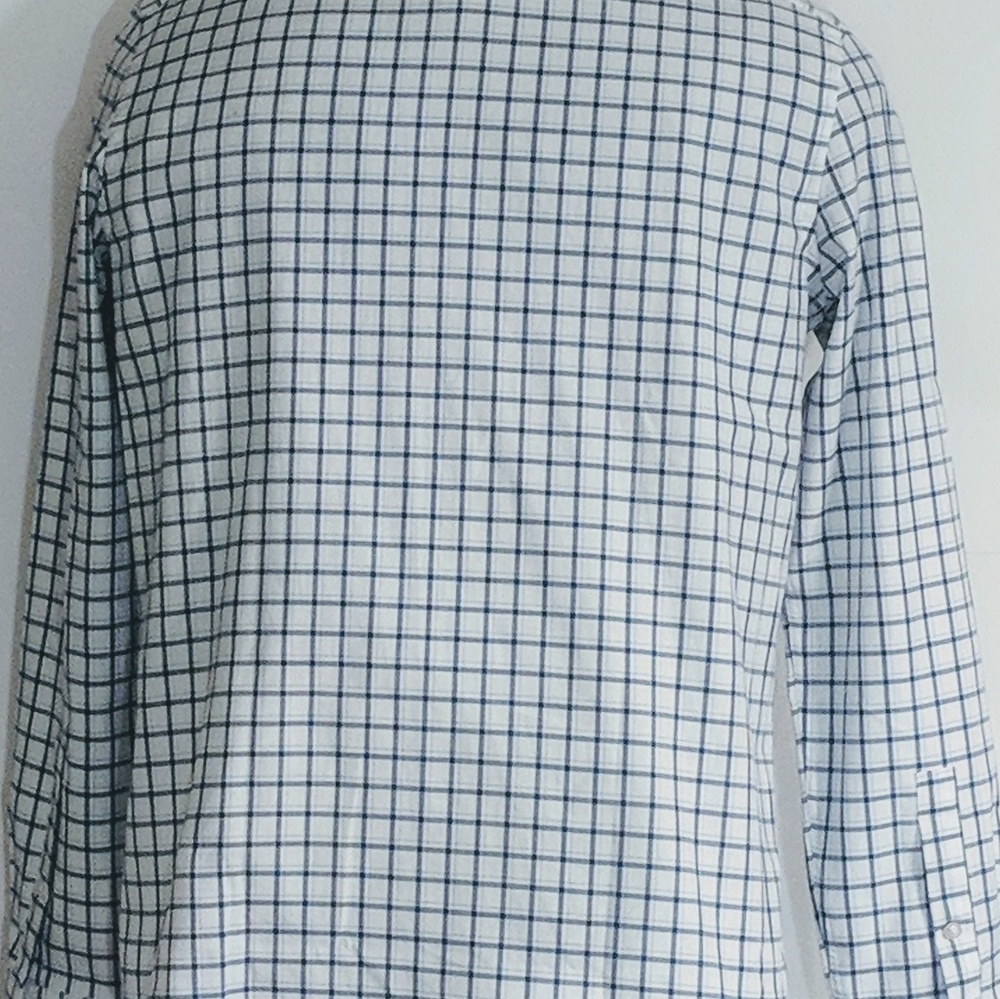 Medium MK white/blue plaid button down